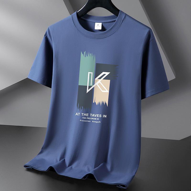 KK 10 Colors Pure Cotton Men T-shirt Round Neck Short Sleeve Loose Mans Tee Shirt S-6XL