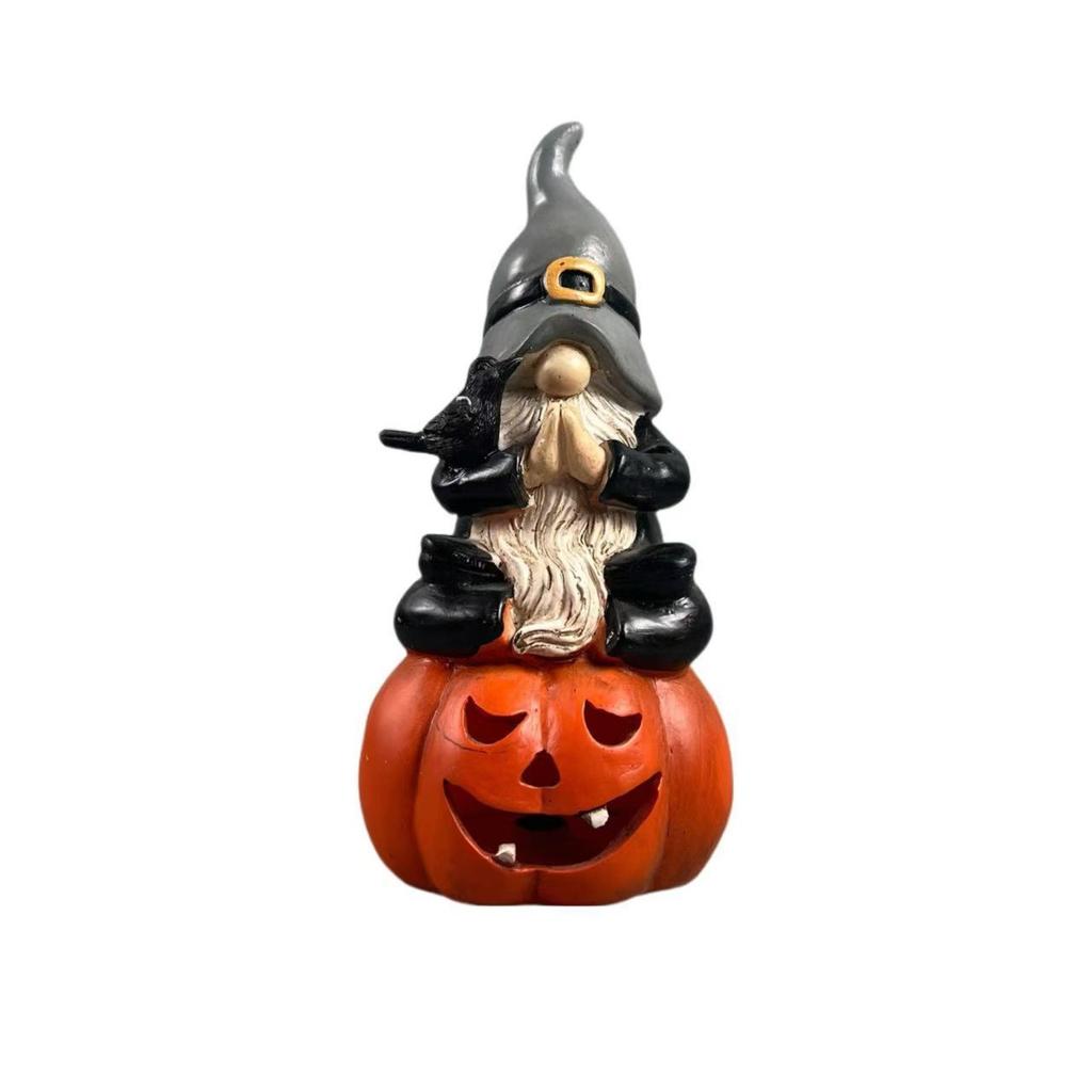 Halloween Ghostface Pumpkin Resin Dwarf Ornament Home Party Atmosphere Decoration Ornament