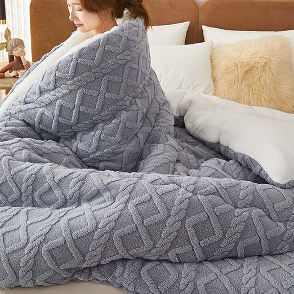 WTEMPO Складные одеяла из овечьей шерсти Теплые Двусторонние Плюшевые Толстые Зимние Одеяла Однотонные Домашние Кроватные и Студенческие Общежития Двуспальные и Односпальные Матрасы