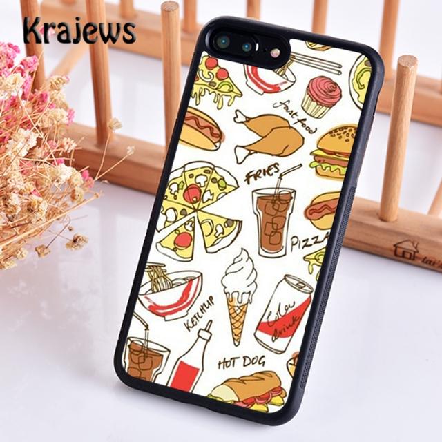 Krajews ПИЦЦА ХОТ-ДОГ Пончики Торт Мягкий Чехол для Телефона Накладка Для iPhone 14 5 6s 7 8 plus X XR XS 11 12 13 pro max Samsung S21 S22ultra