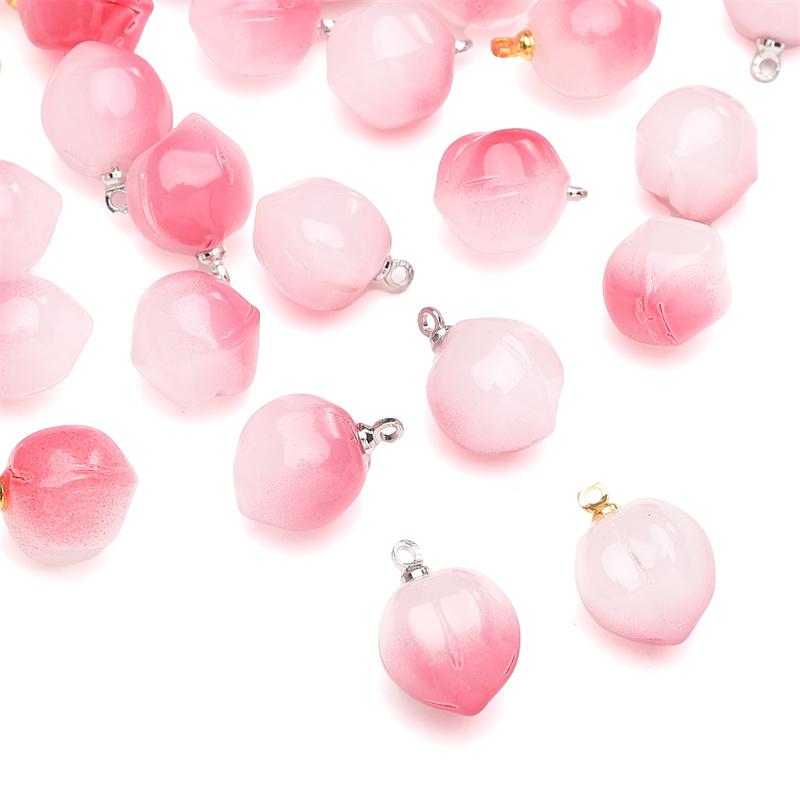 5 шт. розовые и белые персиковые кулонные стеклянные бусины для изготовления ювелирных изделий своими руками