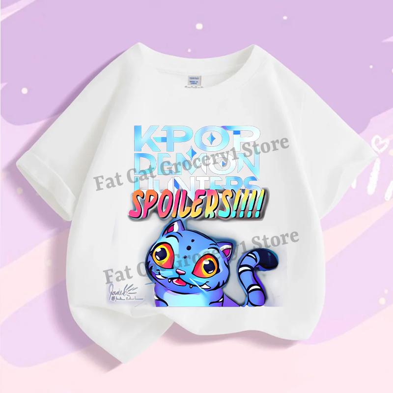 Детская футболка K-pop Demon Hunter, милые футболки с Руми, Мирой и Зои, летняя одежда с коротким рукавом для девочек и мальчиков, детские повседневные топы из хлопка, подарок