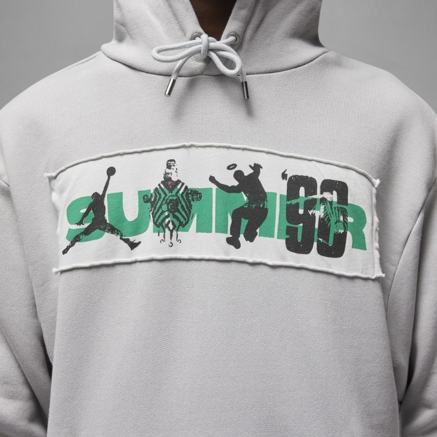Jordan Винтажная флисовая толстовка X Union Collaboration SS23 с карманом, мужская толстовка серого цвета FD4245-097