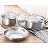 3pcs/Set Pot Stainless Steel Cookware of Frying Pan Milk Pot and Soup Pot Kitchen Utensil