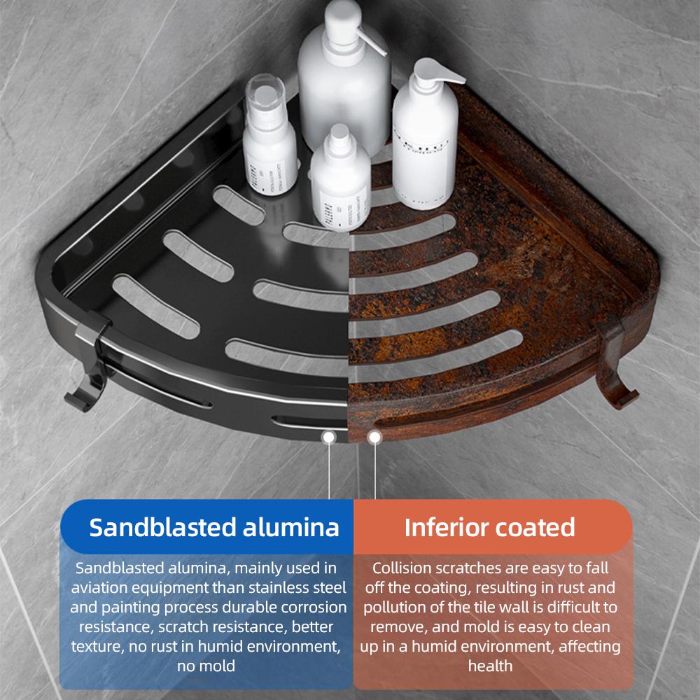 Угловая душевая кабина из алюминиевого сплава, 3-уровневая настенная полка для хранения органайзера для душа в ванной комнате с