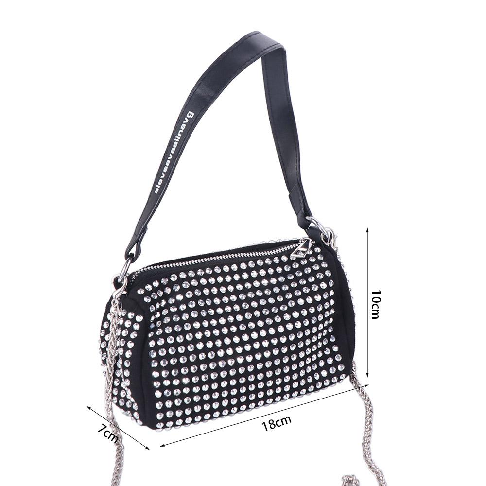 Блестящая Стразовая Сумка Большая Вместимость Сумка Через Плечо Ретро Маленькая Квадратная Сумка Женская