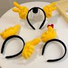 Hand Heart Funny Gesture Headband Plush Cosplay Hair Hoop Sweet Plush Hairband  Photo Pros