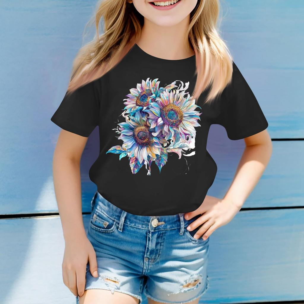 Toddler Girl Boy T-Shirts Kids Top Boys And Girls Printed Short Sleeved T-shirt