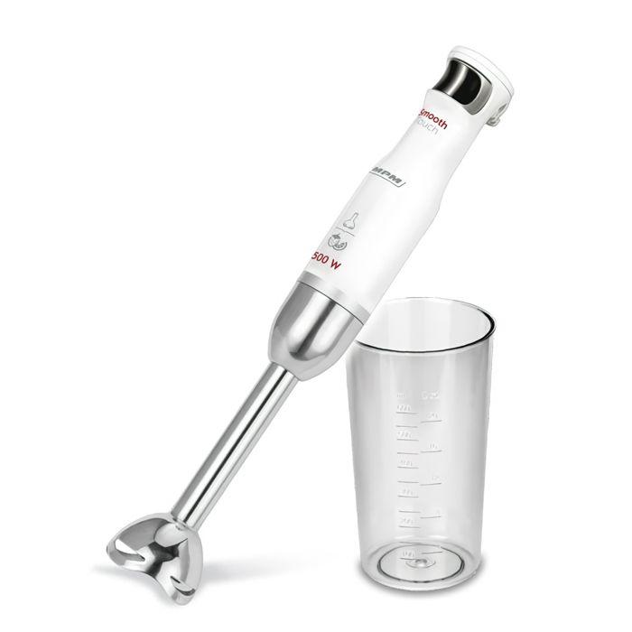 Mixeur Plongeant détachable, bras en acier inoxydable, fonction Soft Touch MPM MBL-27 500W Blanc/Gris