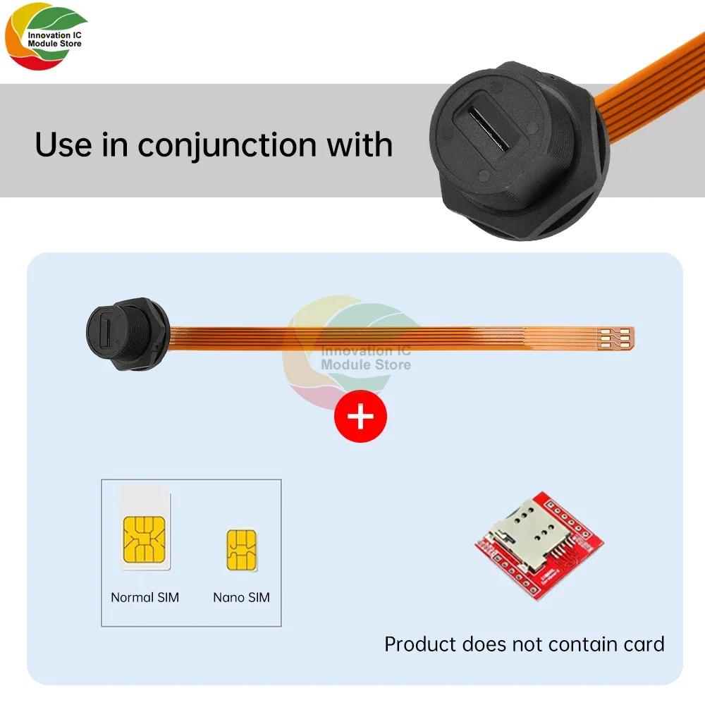 TF Mini Waterproof SIM Card Adaptor IP67 Threaded Back Mount Female Solder Socket FPC Connector Panel Mount Connector