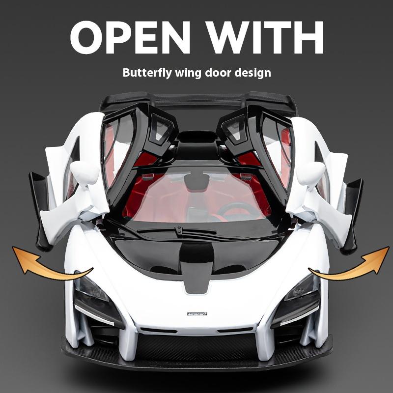 1/24 масштаб Mclaren Senna Super Sports Mini GT литая модель автомобиля имитация звука и света подарочная коробка на день рождения для парня