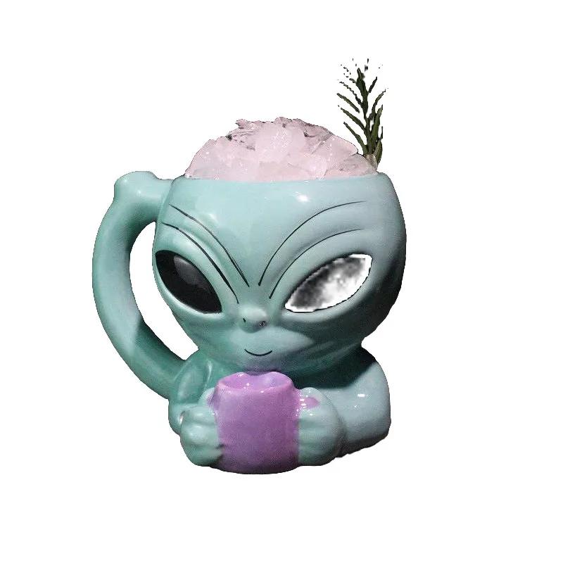 TIKI Cup Home Decor Creative Alien Ornament Bar Ceramic Wine Cup Halloween Cocktail Mug Drinkware Home Decoration Christmas Gift