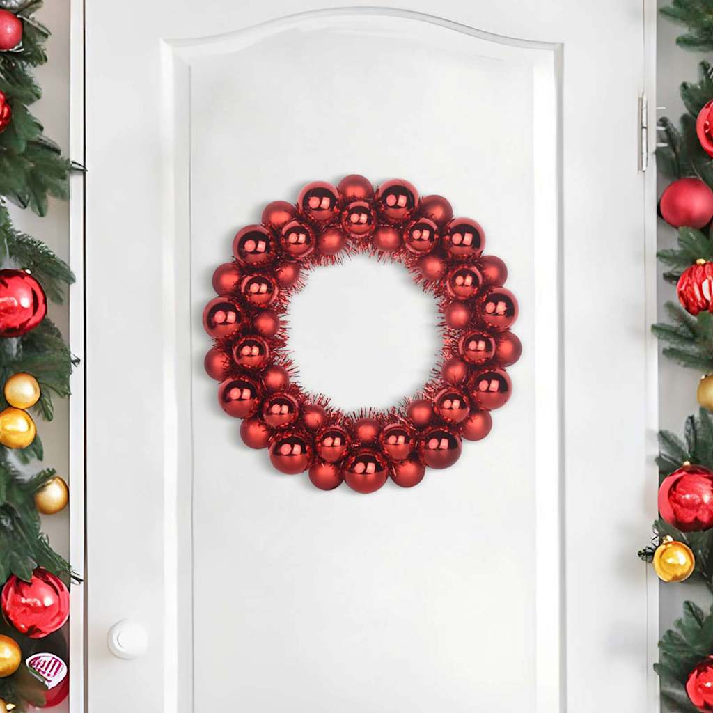Christmas Ball Wreaths 2 pcs Red 33 x 33 x 7 cm Polystyrene