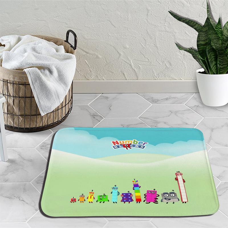 Коврики с цифровыми блоками с героями мультфильмов для спальни, плюшевые коврики с цифрами, коврики из фильмов, прикроватные коврики, нескользящие напольные коврики