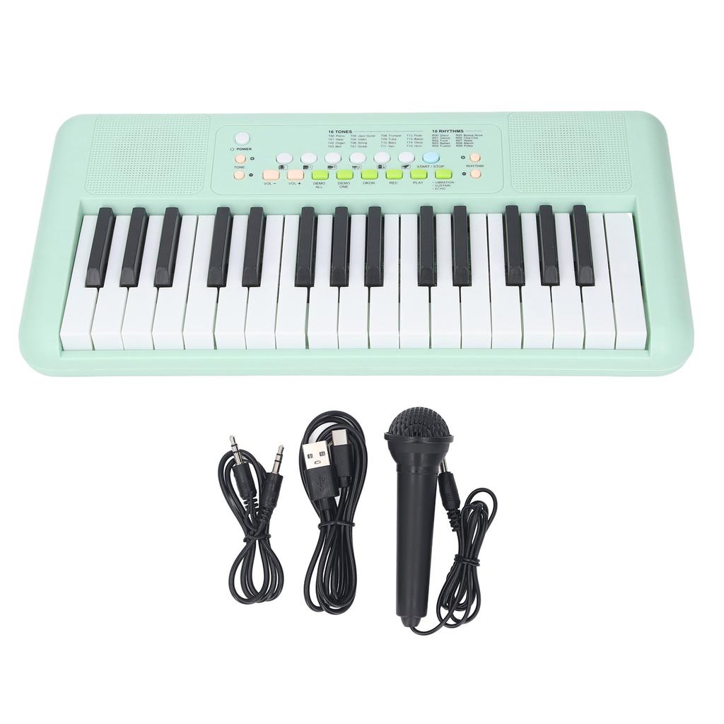 32 Keys Electronic Multifunctional Keyboard 16 Tones and 10 Rhythms 10 Demos Portable Keyboard