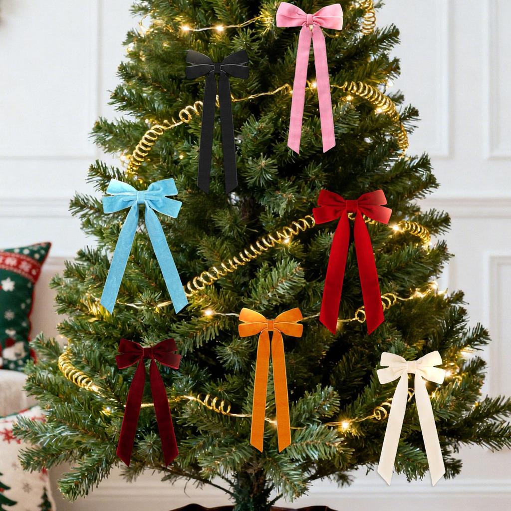 10-дюймовый готовый красный бант для рождественской елки, бант из красной бархатной ленты, бант для украшения рождественской елки, готовый бант, сувенирный подарочный бант