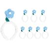 Party Show Mink Flower Party Headband, Blue, 8 Pieces