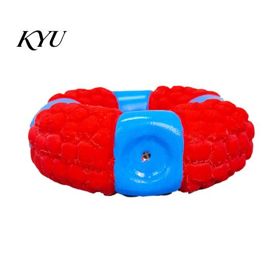 Pet Fetch Toys Lifebuoy Ring Dog Toy, Latex Squeaky Chew Teeth Training Cleaning Toy for Aggressive Chewers, Interactive Puppy Teething