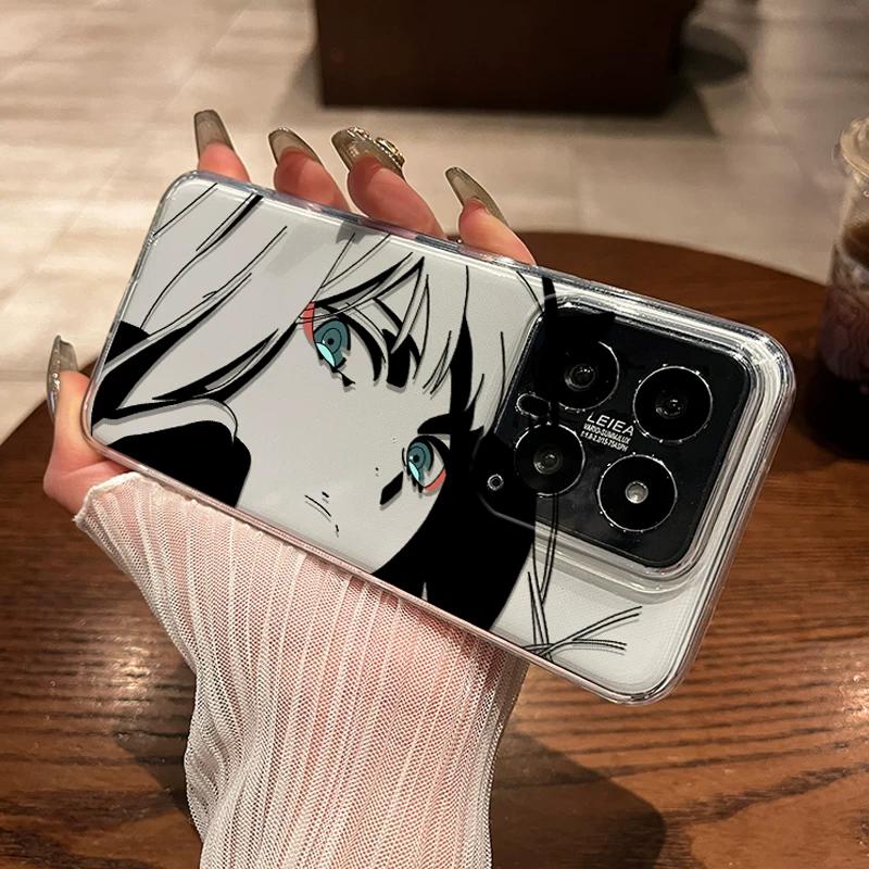 Аниме Манга Глаза Лайн-арт ТПУ Чехол для Телефона Для IPhone 15 14 13 Pro Max и Samsung Galaxy S24 S23 Ultra, Прозрачный Ударопрочный Защитный Чехол