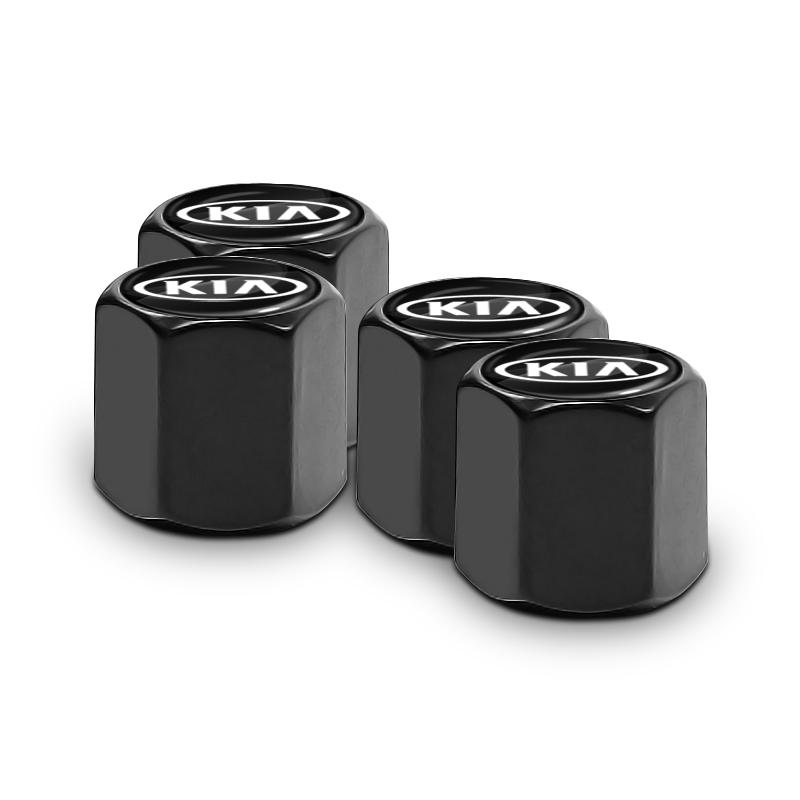 Kia Комплект колпачков для вентилей шин с логотипом и брелок-ключ с гаечным ключом - Совместим с различными моделями