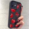 Чехол для iPhone 15/16/17 с глубоким рифлением под вишневую наждачную бумагу