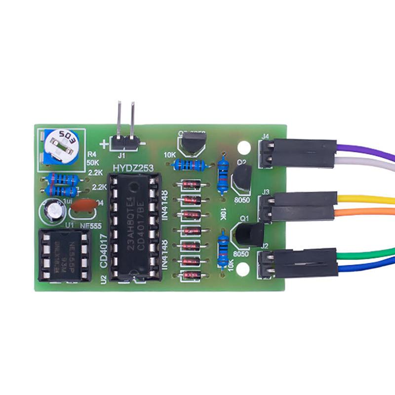 Cd4017+Ne555 Красный Белый Синий Светодиодный Водяной Свет Производство DIY Набор Сварка Обучение Электронный Модуль Запчасти Tj-56-715 Постоянный ток 12 В