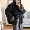 Splicing lapel cotton clothes women's winter loose warm short jacket pink front and back wear pie to overcome
