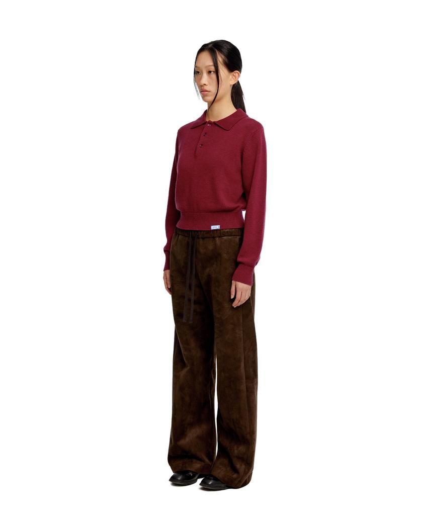 ERA Unisex Suede Effect Track Pants - Brown