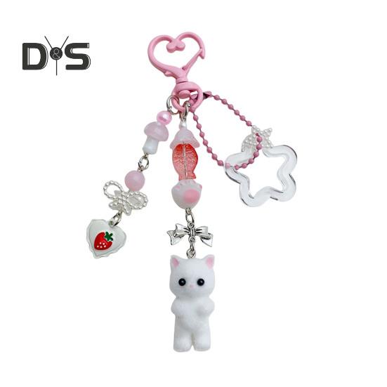 Брелок мультфильм плюшевый кот цветок рыба бант декор сумка на плечо школьная сумка украшение подвеска на день рождения подарок на день святого валентина