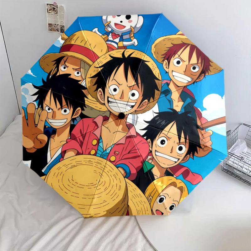 One Piece Luffy Theme Collection 2 8-Bone Automatic Folding Umbrella, Portable, Great Gift for Fans