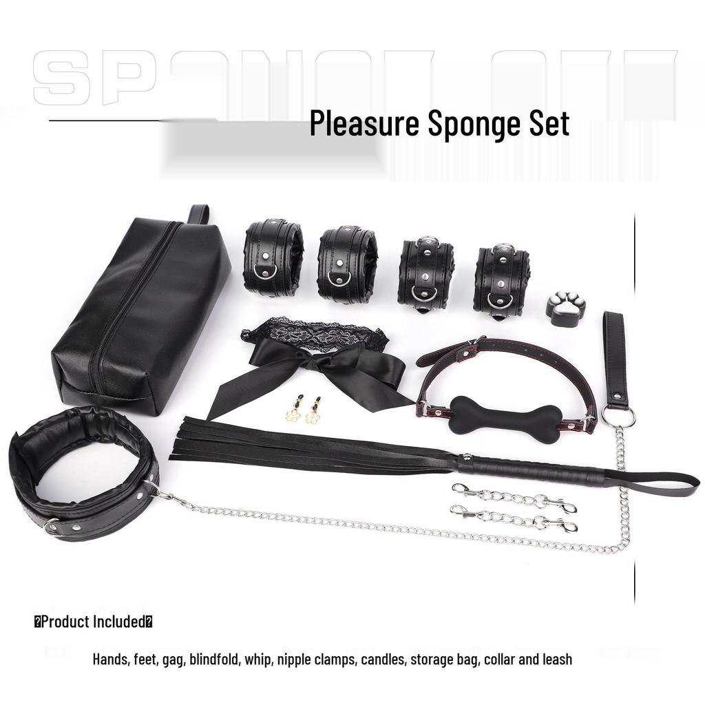 Самый продаваемый набор БДСМ из 9 предметов: Губка, Плетка, Ошейник, Кляп и многое другое для пар