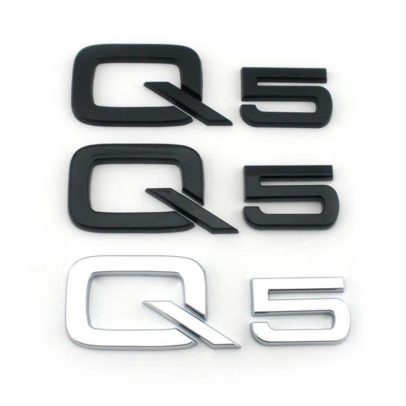 2026 Hot 3D High Quality ABS Plastic for Audi Q5 Chrome Black Edition Car Emblem Trunk Letters Badge Stickers Auto Sticker Accessories
