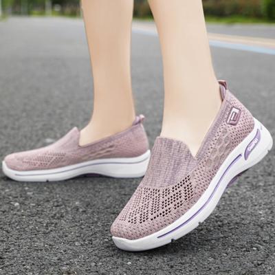 Новые низкие туфли с мелким вырезом, легкие, сетчатые, дышащие, удобные туфли для мам, однотонные, простые, модные, балетки для женщин