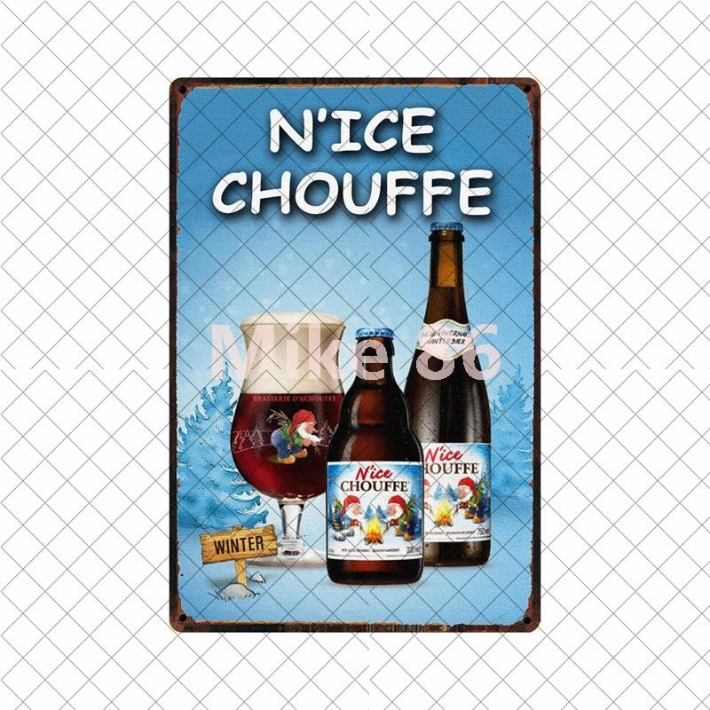 [ Mike86 ] Бельгийское пиво La Mc Cherry Chouffe Bok Soleil Металлическая жестяная табличка Настенный плакат Жестяная картина Украшение для паба S-02 20*30 СМ