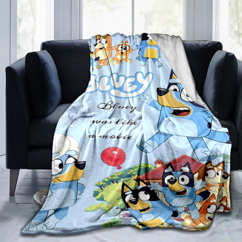 1Pc Bluey Movie Adventure Blanket Soft And Comfortable Casual Warm Camping Travel Christmas Halloween Gift M92154