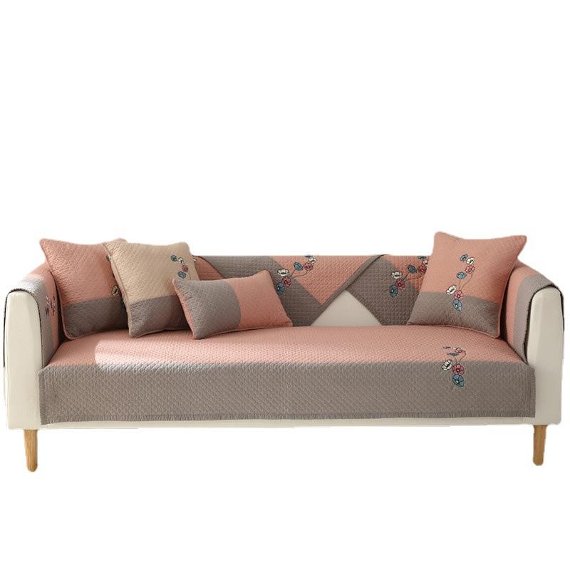 Универсальная хлопковая подушка для дивана с цветочной вышивкой Four Seasons, современная простая нескользящая диванная подушка, полотенце