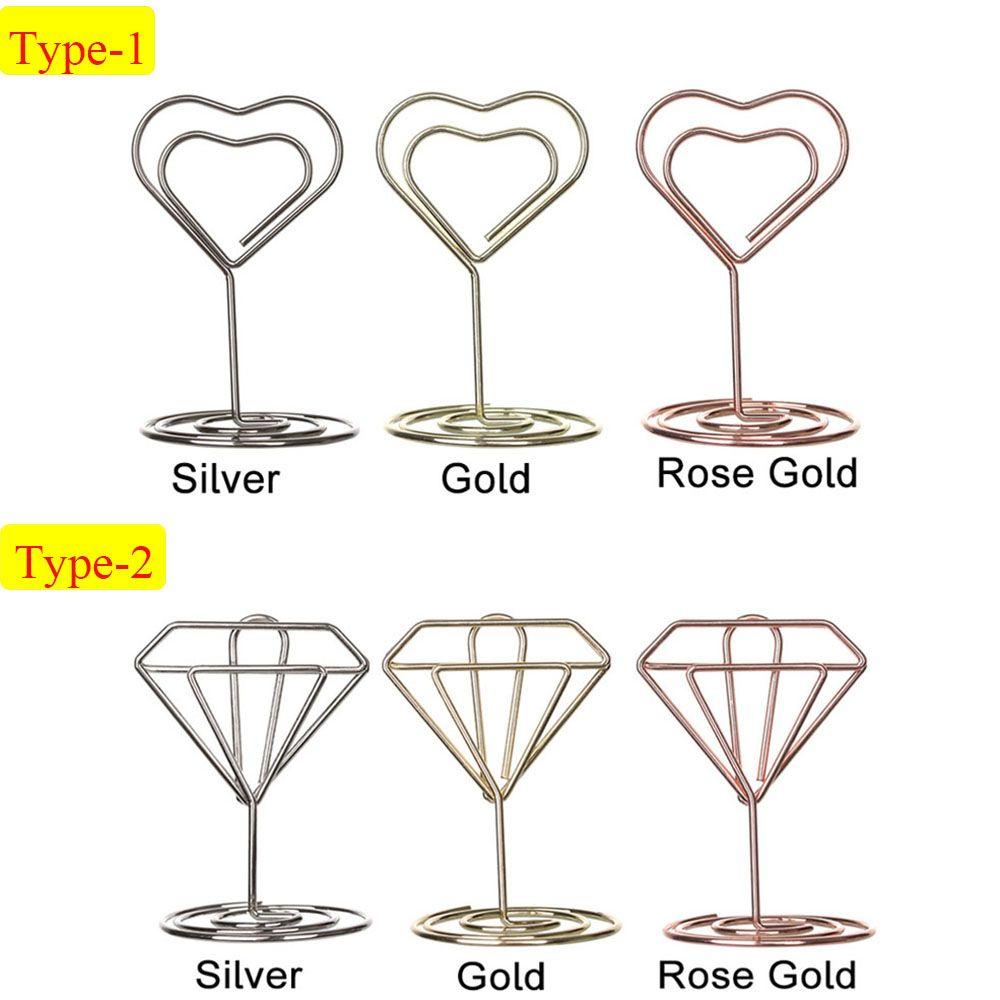 Настольное украшение в форме сердца, розовое золото, зажимы для фото, держатель номеров столов, зажимы для рассадочных карточек, подставка