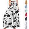 Women's Summer Wide Leg Pants High Waisted Flowing Pockets Fashion Casual Casual Bohemian Printed Beach Pants