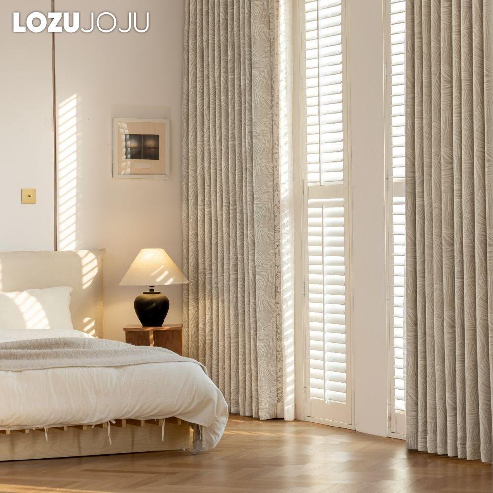 1 шт. LOZUJOJU Французские кремовые шторы Рельефные шторы Жаккардовые 95% светонепроницаемые шторы для спальни, гостиной, балкона, окна для домашнего декора
