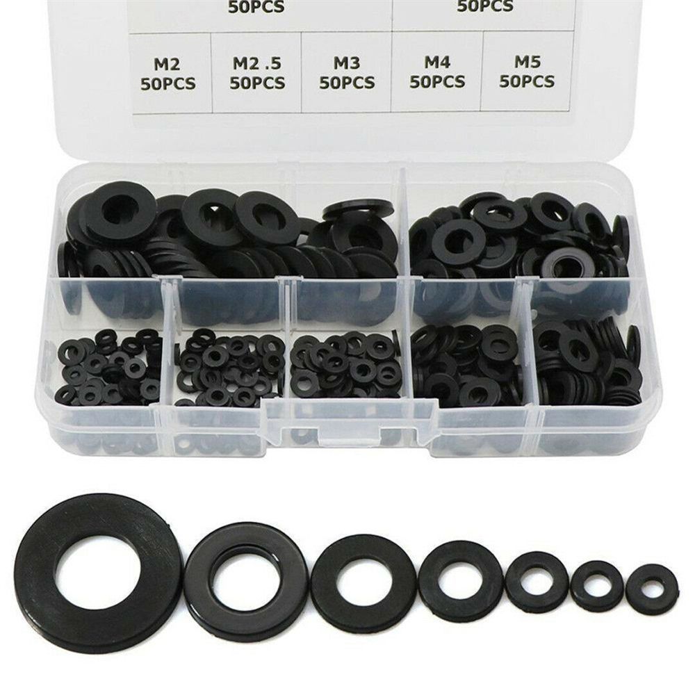 Ring Gasket Nylon Flat Washer Screw Bolt Gasket Washer Assortment Kit M2 M2.5 M3 M4 M5 M6 M8