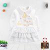 Kid Girls Tddler Enbroidery Long Sleeve Wedding Birthday Party Princess Dress Children Pleated Skirt  Casual Pattern Dresses