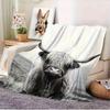 Scottish Highland Cow Soft Flannel Throw Blanket Machine Washable, Perfect for Couch, Bed, Travel, Camping & Office