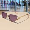 New  Vintage Half Frame Cat Eye Sunglasses Women Luxury Brand Designer Sun Glasses Punk Popular Diamond Metal Eyewear Uv400
