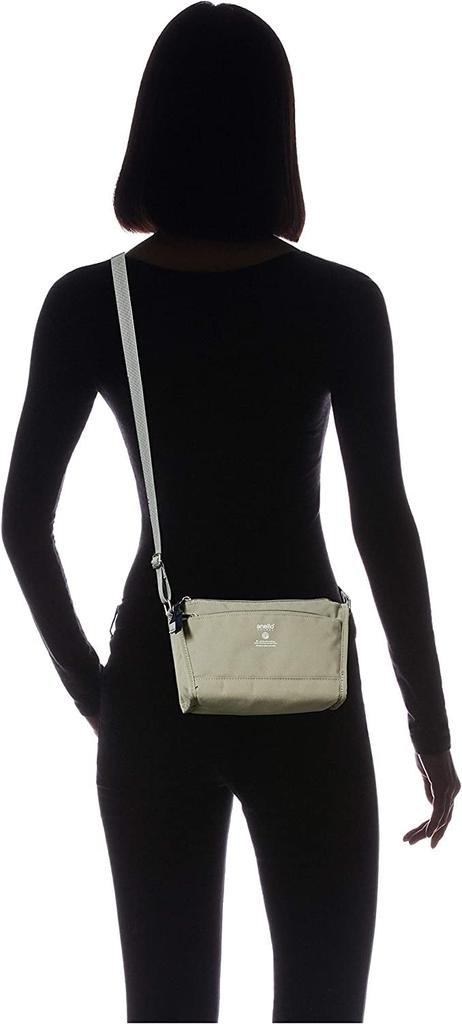 Сумка через плечо CABIN серо-бежевая [Anello Grande] мини, легкая/водоотталкивающая/много отделений, GTM0173Z,