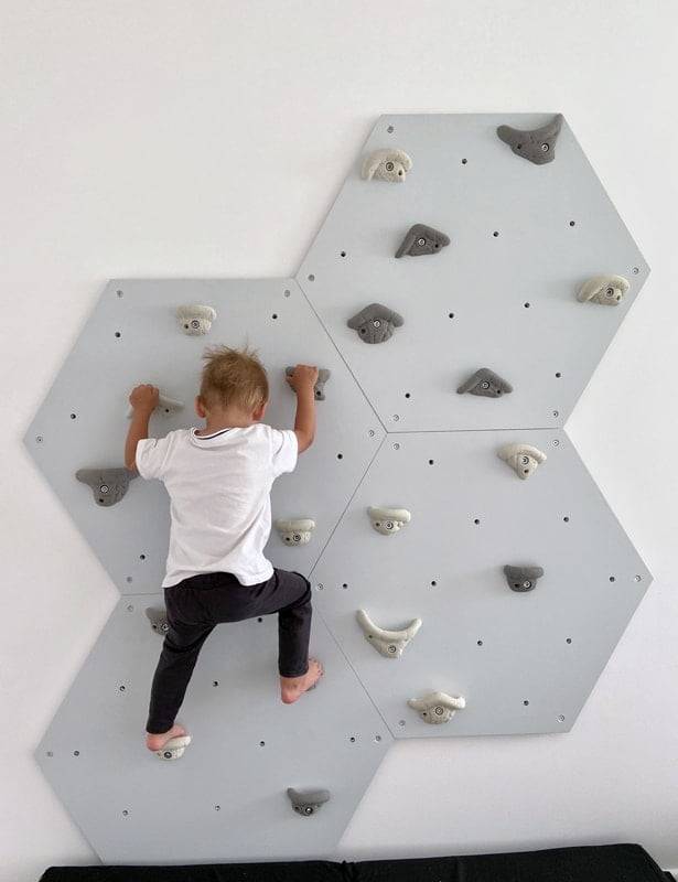 Climbing Wall Cube 4 Wood - Gray Grips