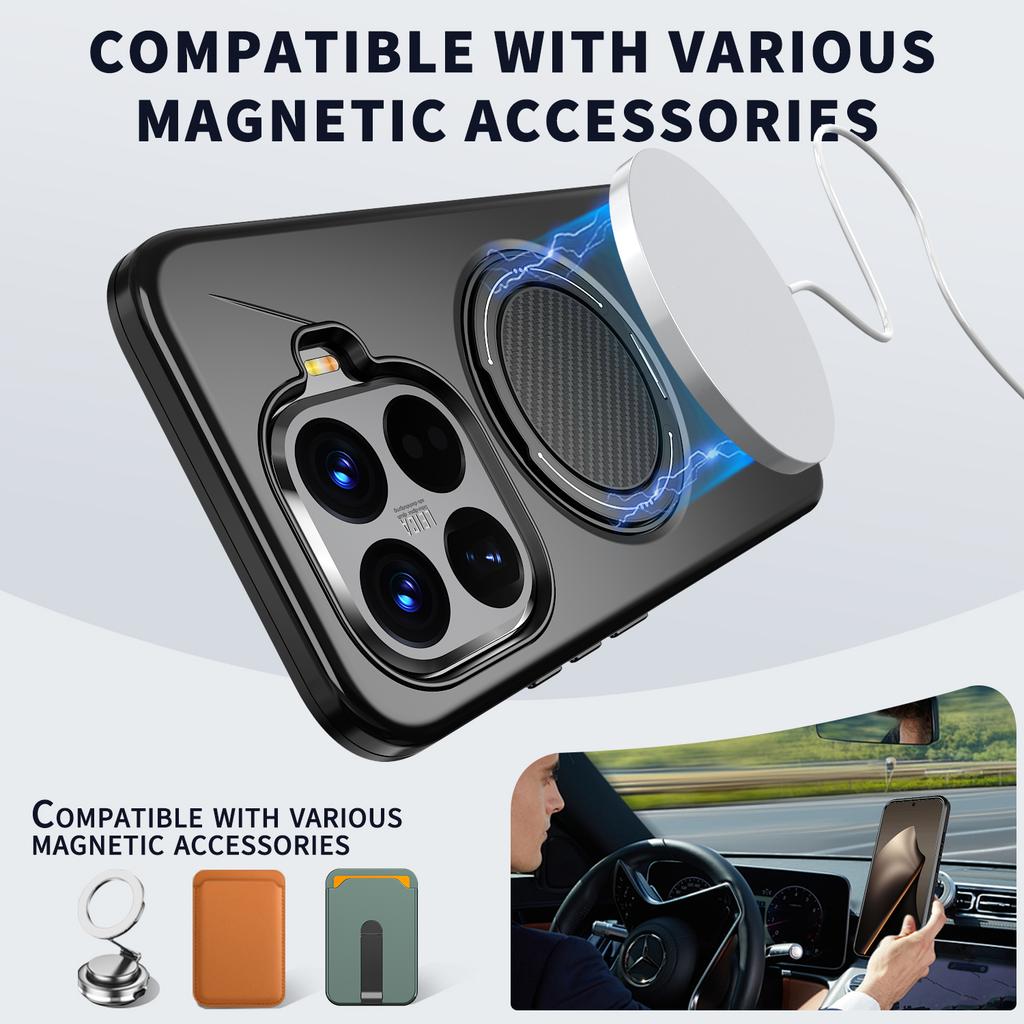 Противоударный чехол-броня для Xiaomi 15T Pro, магнитный металлический кольцо-подставка, вращающийся на 360°, чехол для Xiaomi 14T Pro 17 Pro Max
