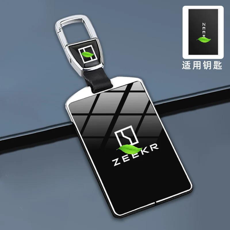 Для Zeekr 7X 001 X Mix 007 009 Чехол для ключа автомобиля из цинкового сплава Защитная крышка для пульта Светонакопительный корпус Держатель для карты Брелок