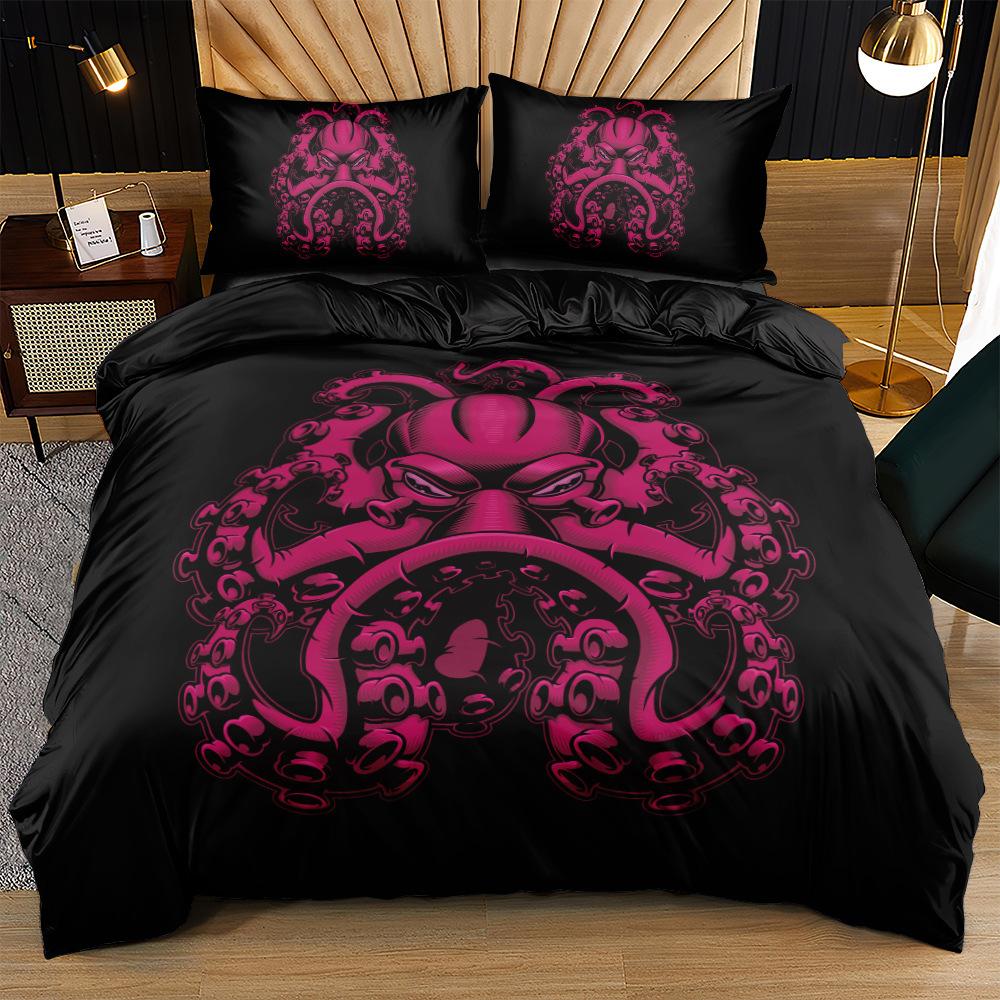 3D комплект постельного белья с изображением океанских животных, кит/медуза/другое пуховое одеяло и наволочка, ткань из микрофибры, моющаяся комната, украшение для дома