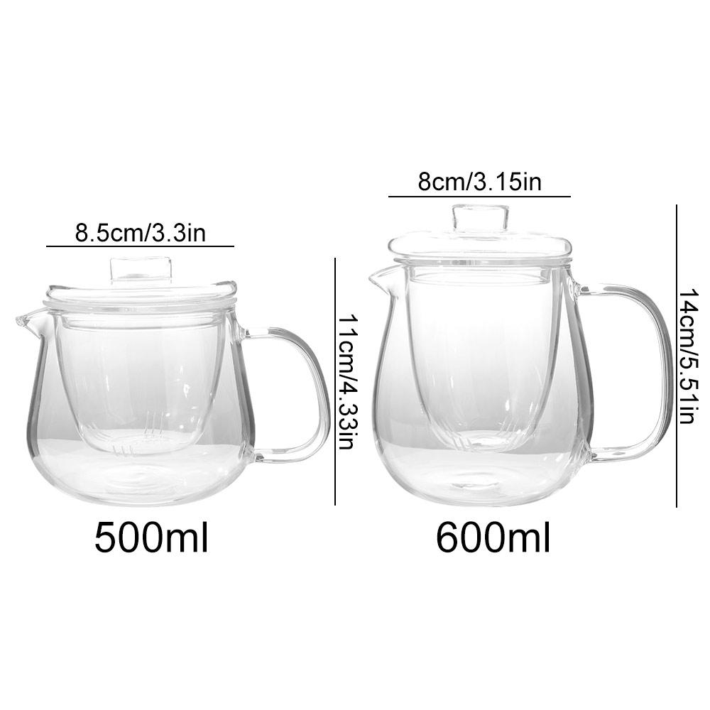 Heat Resistant Glass Tea Pot Transparent Kung Fu Tea Set Ceremony Teawear Set Water Boiling