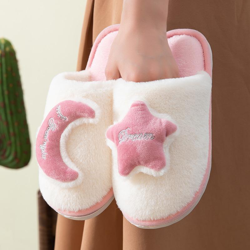 Fashion Winter Casual Women's Slippers Home Star Fluffy Luxury Designer Woman Shoes Fashion Fuzzy Fur Slides Elegant Plush Footwear Flat